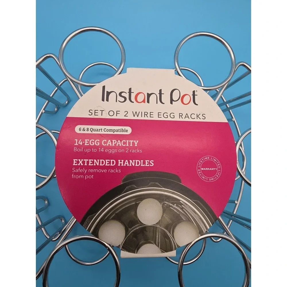 Instant Pot Set Of 2 Wire Egg Racks 6 Amd 8 Quart Compatible 14 Eggs‎